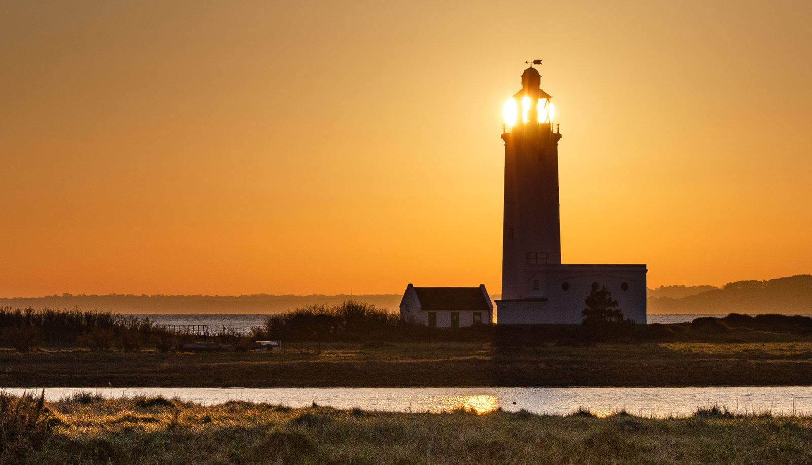 Sunset at Hurst Spit Lighthouse